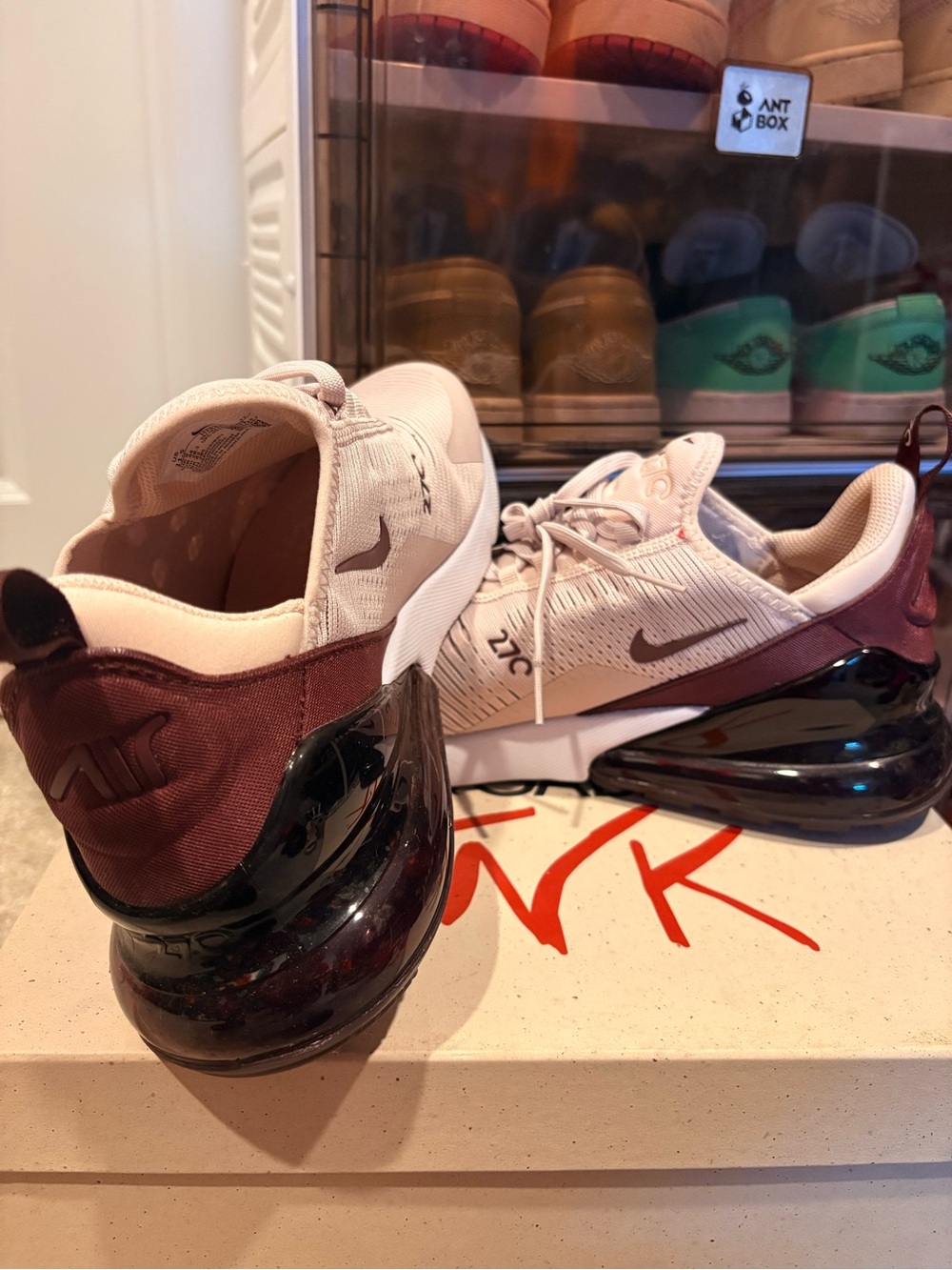 Women’s Nike Kids Air Max 270s Light Pink, Burgundy
